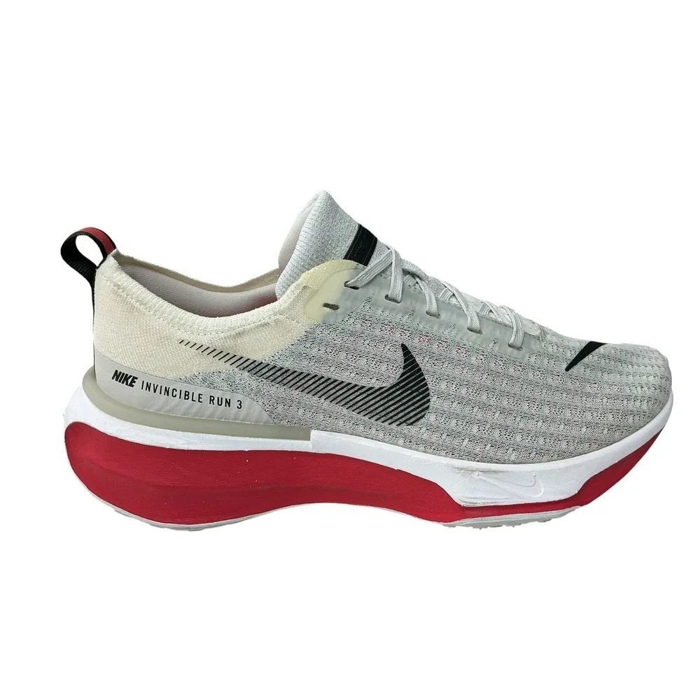 Nike Invincible 3 – Size 10 Men Running Shoe Grey White Fire Red NEW With Defect